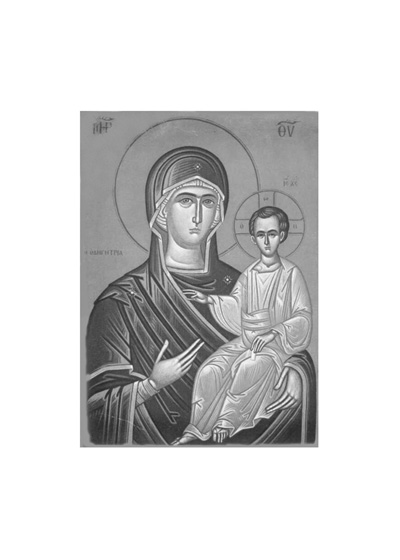 Mary and Jesus, Black and White Photo
